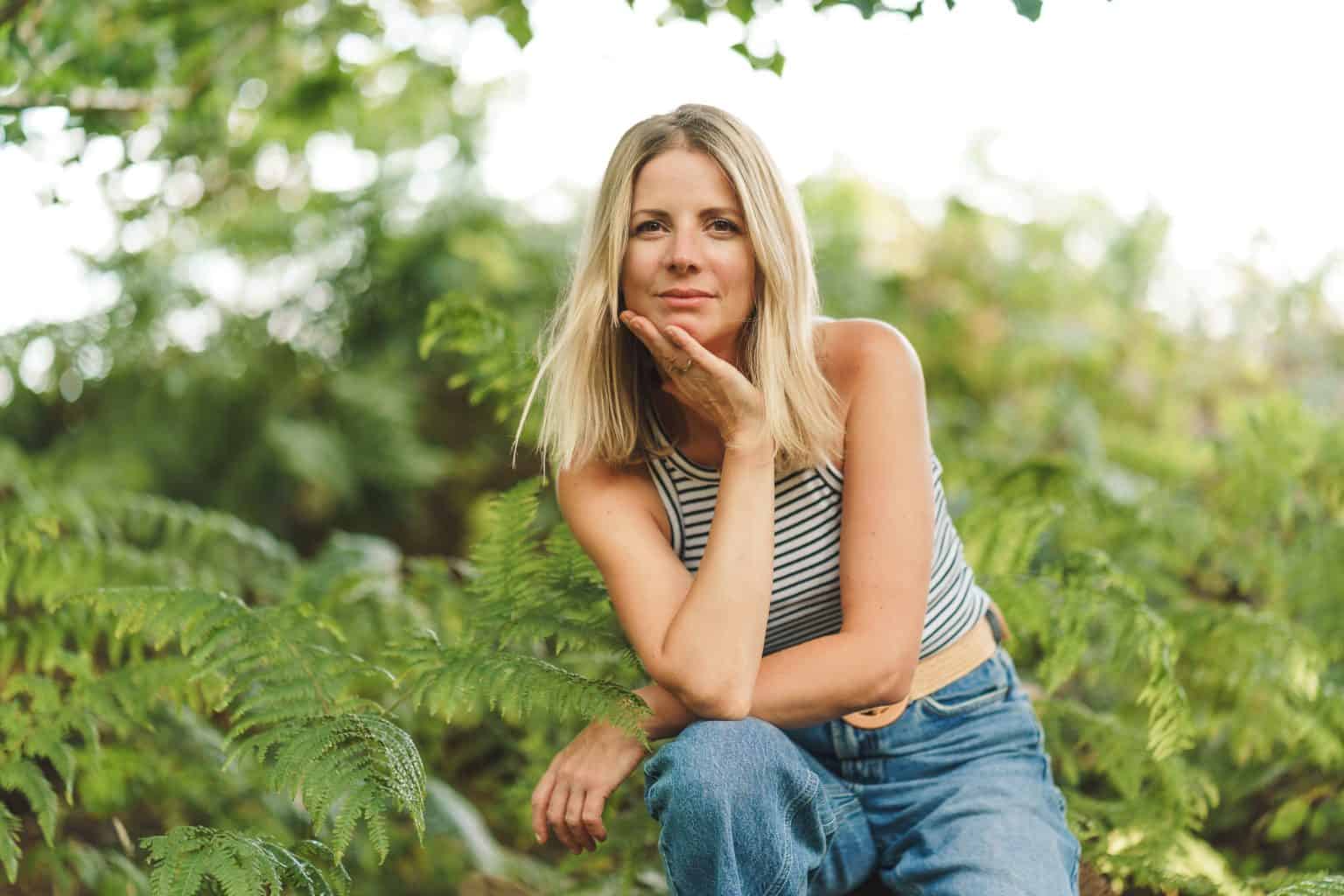 A relaxed outdoor personal branding photo for photoshoot prep in the New Forest.